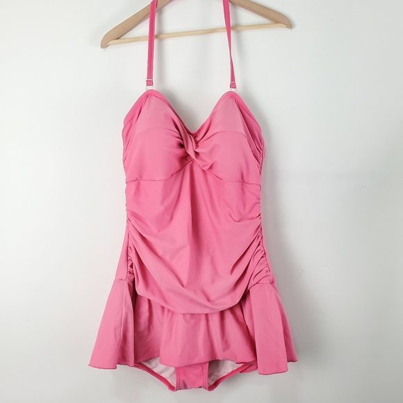 Swim Always For Me Chic Skirted One Piece Bathing Suit Plus Sz 22w